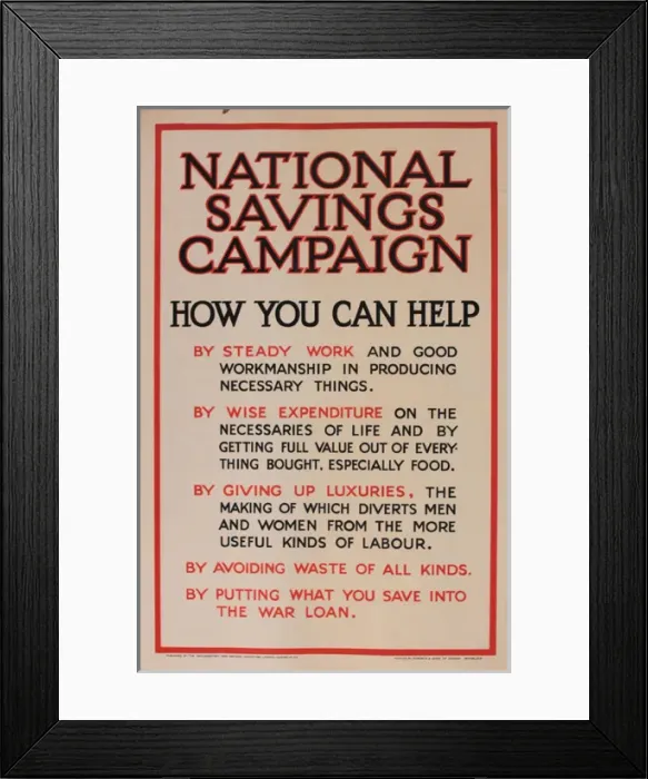 Framed Print : WW1 poster, National Savings Campaign Framed Print : WW1 poster, National Savings Campaign