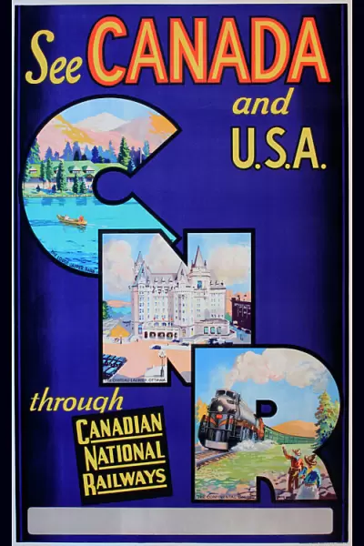 Poster, See Canada and USA