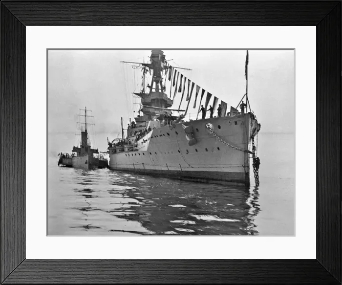 Framed Print : Battleship decked out with flags Framed Print : Battleship decked out with flags