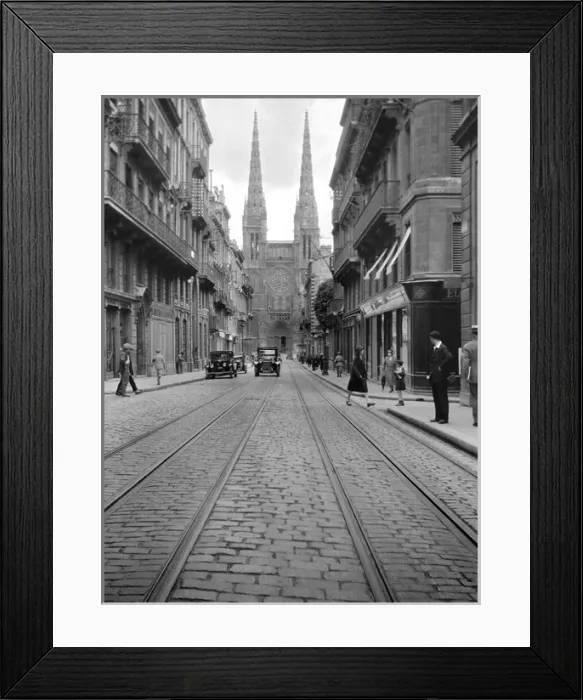 Framed Print : View of Bordeaux, France, with cathedral Framed Print : View of Bordeaux, France, with cathedral
