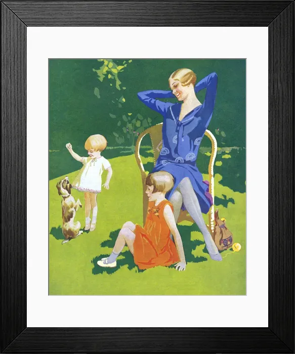 Framed Print : Mother and Children in the Garden, 1928 Framed Print : Mother and Children in the Garden, 1928
