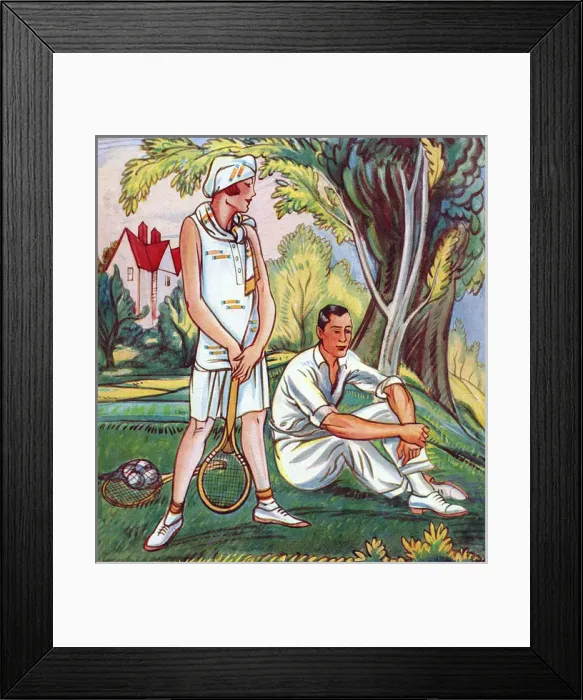 Framed Print : Tennis couple, 1929 Framed Print : Tennis couple, 1929