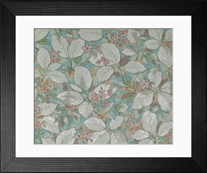 Framed Print : Leaf and flower design in SMB wallpaper sample book Framed Print : Leaf and flower design in SMB wallpaper sample book