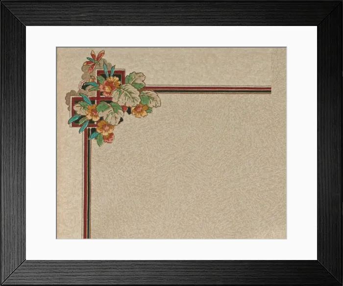 Framed Print : Corner design, SMB wallpaper sample book