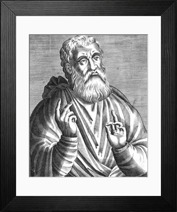 Framed Print : St Justin (c100-c165), Christian Apologist and philosopher Date: circa 140 Framed Print : St Justin (c100-c165), Christian Apologist and philosopher Date: circa 140