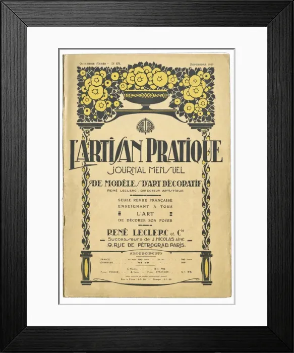 Framed Print : Cover design, L Artisan Pratique Framed Print : Cover design, L Artisan Pratique