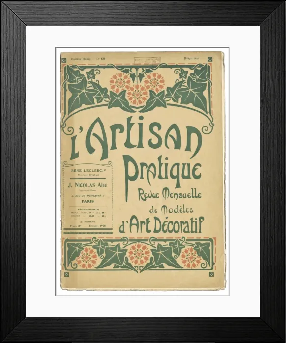 Framed Print : Cover design, L Artisan Pratique Framed Print : Cover design, L Artisan Pratique