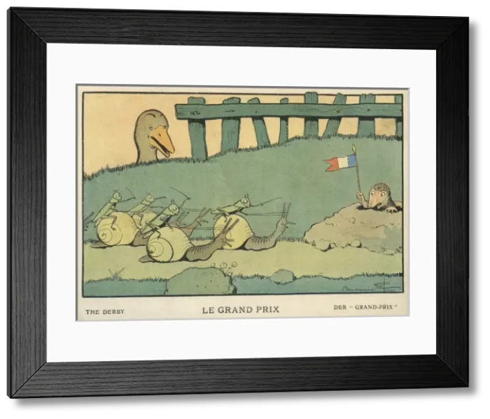 Framed Print : Snail and grasshoppers racing, Les Images en Musique Framed Print : Snail and grasshoppers racing, Les Images en Musique