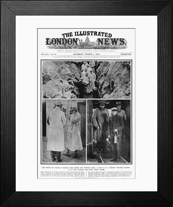 Framed Print : Prince of Wales visits mines Framed Print : Prince of Wales visits mines