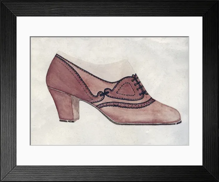 Framed Print : Shoe design in maroon and pink Framed Print : Shoe design in maroon and pink
