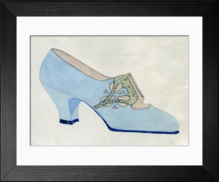 Framed Print : Shoe design in blue and yellow Framed Print : Shoe design in blue and yellow
