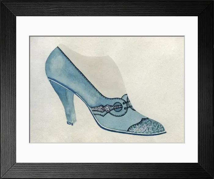 Framed Print : Shoe design in blue Framed Print : Shoe design in blue