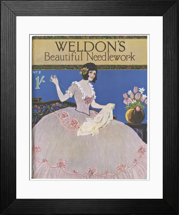 Framed Print : Cover design, Weldons Beautiful Needlework Framed Print : Cover design, Weldons Beautiful Needlework