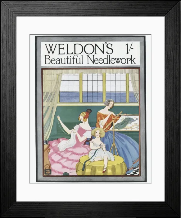 Framed Print : Cover design, Weldons Beautiful Needlework Framed Print : Cover design, Weldons Beautiful Needlework