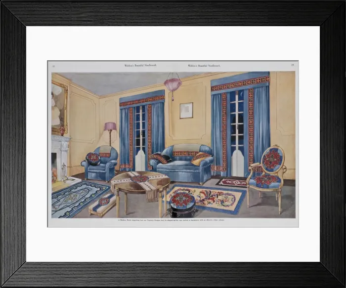 Framed Print : Tapestry designs, Weldons Beautiful Needlework Framed Print : Tapestry designs, Weldons Beautiful Needlework