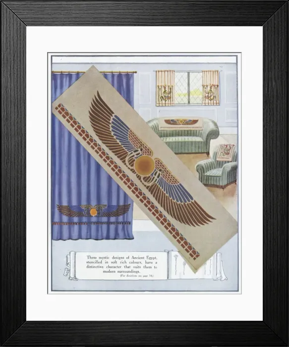 Framed Print : Egyptian designs, Weldons Beautiful Needlework Framed Print : Egyptian designs, Weldons Beautiful Needlework
