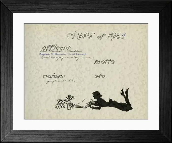 Framed Print : Page design, class of 1934, School Silhouettes