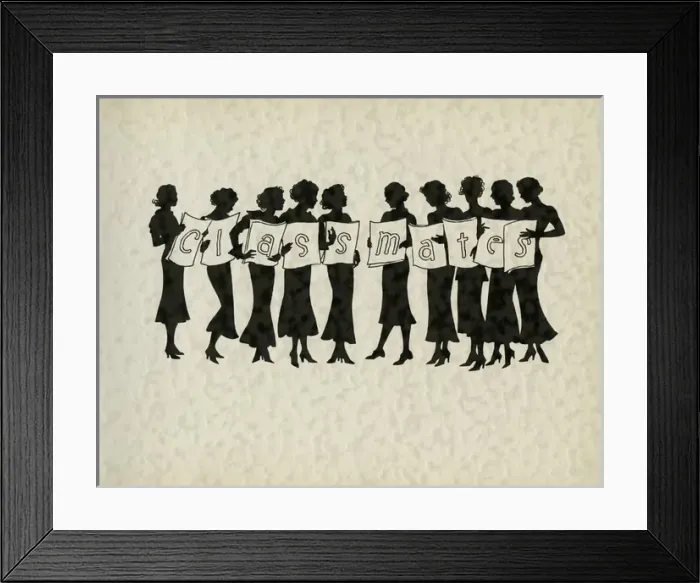 Framed Print : Page design, classmates, School Silhouettes Framed Print : Page design, classmates, School Silhouettes