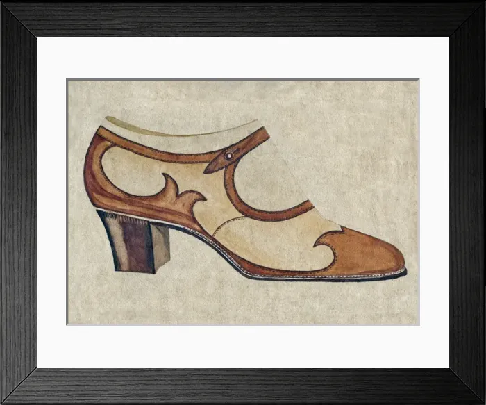 Framed Print : Shoe design in brown and beige Framed Print : Shoe design in brown and beige