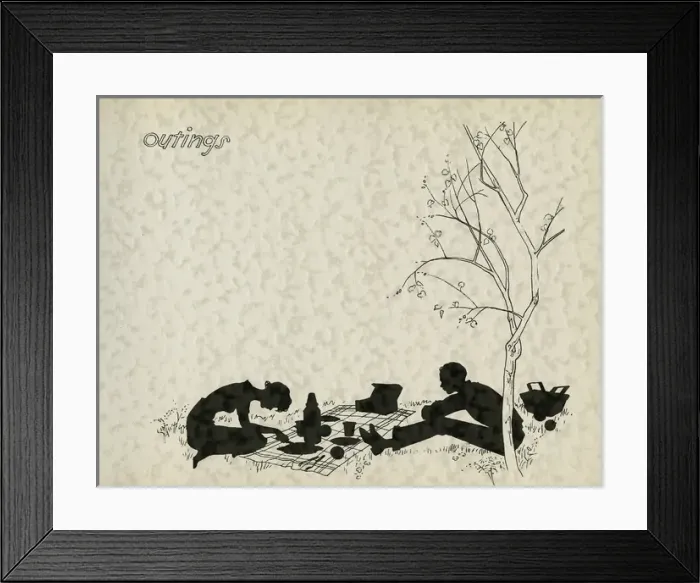 Framed Print : Page design, outings, School Silhouettes Framed Print : Page design, outings, School Silhouettes