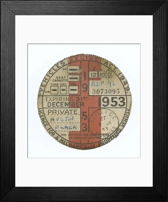 Framed Print : Licence for a mechanically propelled vehicle Framed Print : Licence for a mechanically propelled vehicle