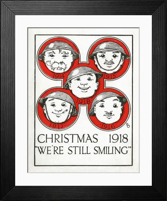 Framed Print : Christmas card by H L Oakley for the 32nd Division, Dec 1918 Framed Print : Christmas card by H L Oakley for the 32nd Division, Dec 1918