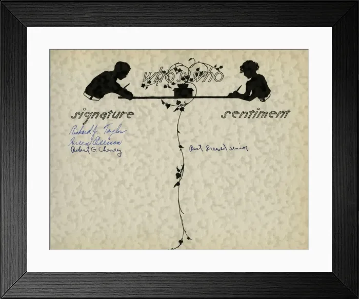 Framed Print : Page design, whos who, School Silhouettes Framed Print : Page design, whos who, School Silhouettes