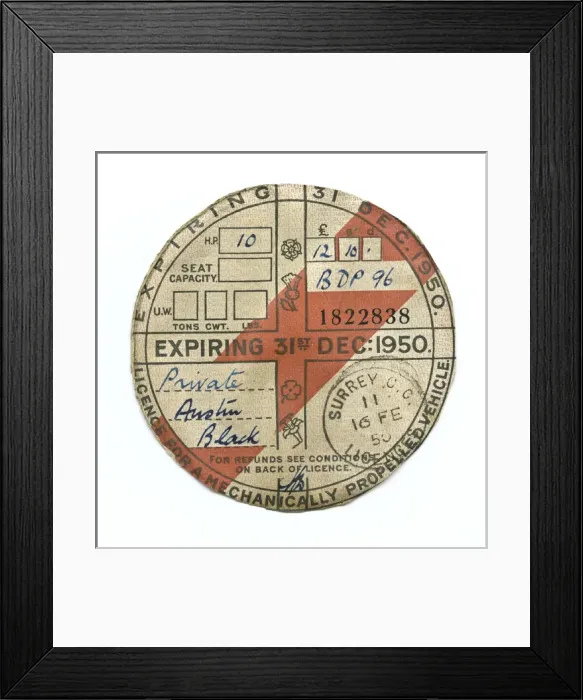 Framed Print : Licence for a mechanically propelled vehicle Framed Print : Licence for a mechanically propelled vehicle