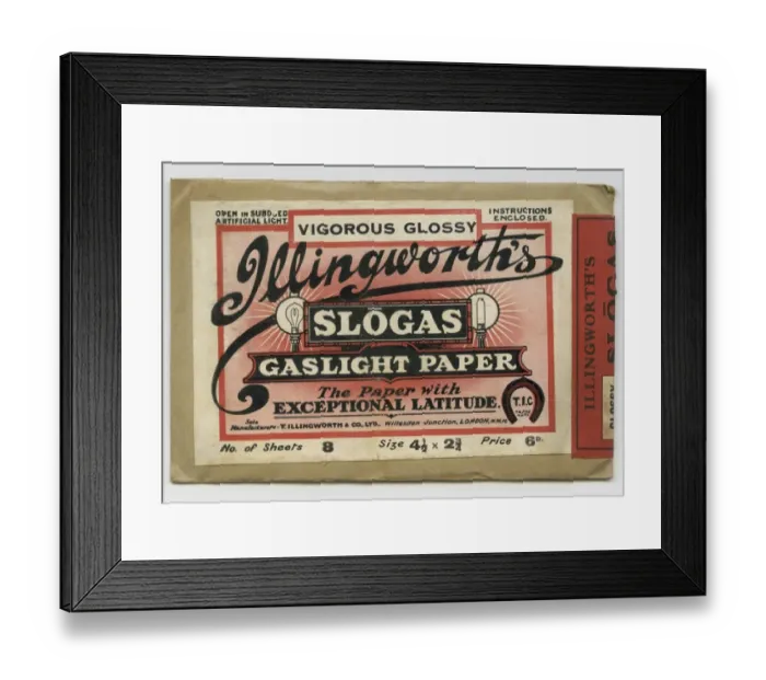 Framed Print : Label on an envelope, Illingworths photographic paper Framed Print : Label on an envelope, Illingworths photographic paper