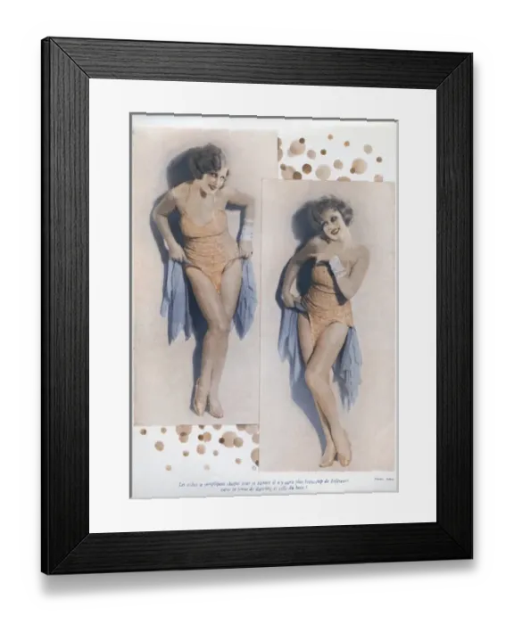 Framed Print : Woman in two poses in Paris Plaisirs Framed Print : Woman in two poses in Paris Plaisirs