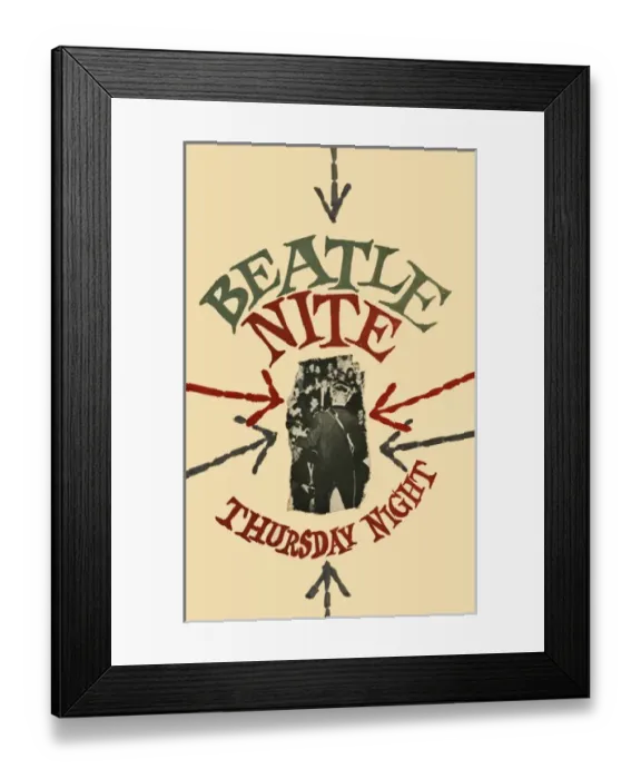 Framed Print : Youth club poster, Beatles night Framed Print : Youth club poster, Beatles night