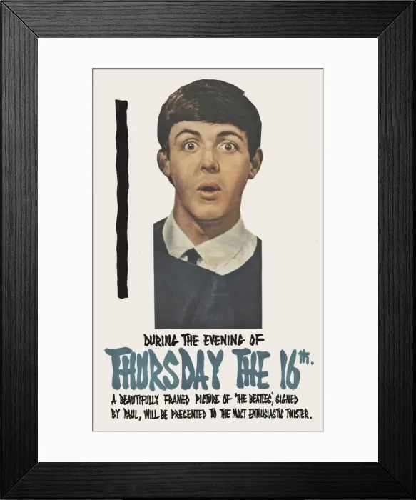 Framed Print : Youth club poster, Beatles night Framed Print : Youth club poster, Beatles night