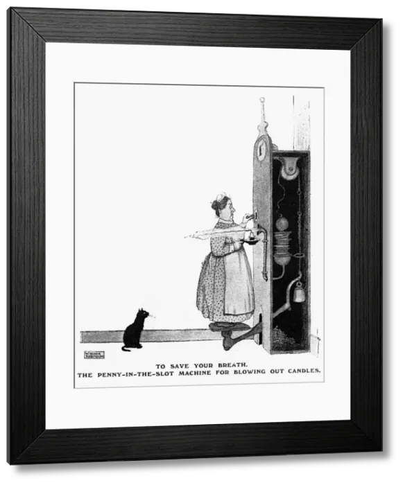 Framed Print : War-Time Economies Saving Breath, WW1 Heath Robinson Framed Print : War-Time Economies Saving Breath, WW1 Heath Robinson