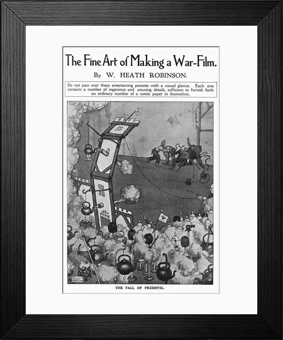 Framed Print : The Fine Art of Making a War-Film by Heath Robinson, WW1 Framed Print : The Fine Art of Making a War-Film by Heath Robinson, WW1