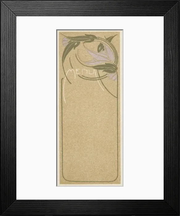 Framed Print : Art nouveau menu design Framed Print : Art nouveau menu design