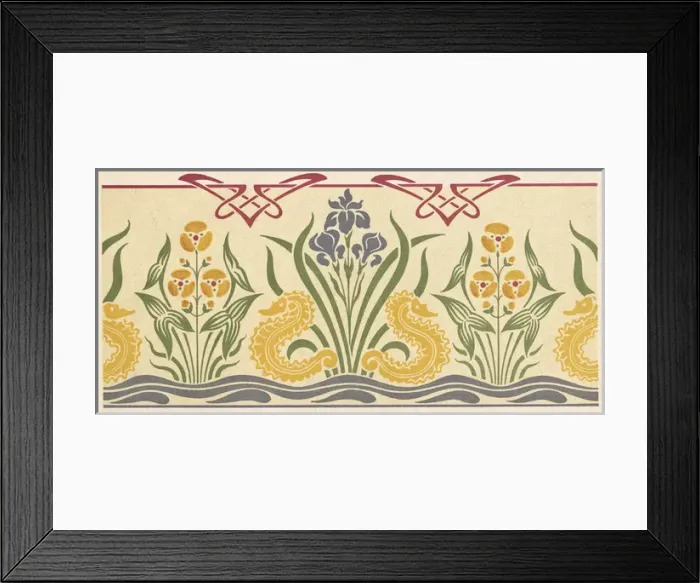Framed Print : Art nouveau leaf and flower design Framed Print : Art nouveau leaf and flower design