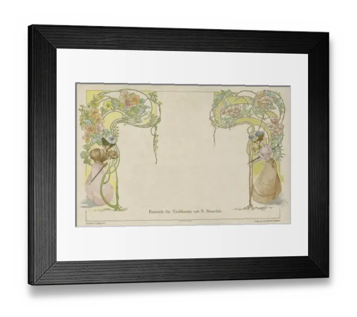 Framed Print : German place card design Framed Print : German place card design
