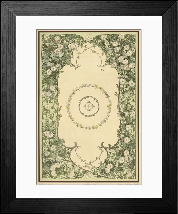Framed Print : German leaf and flower design Framed Print : German leaf and flower design