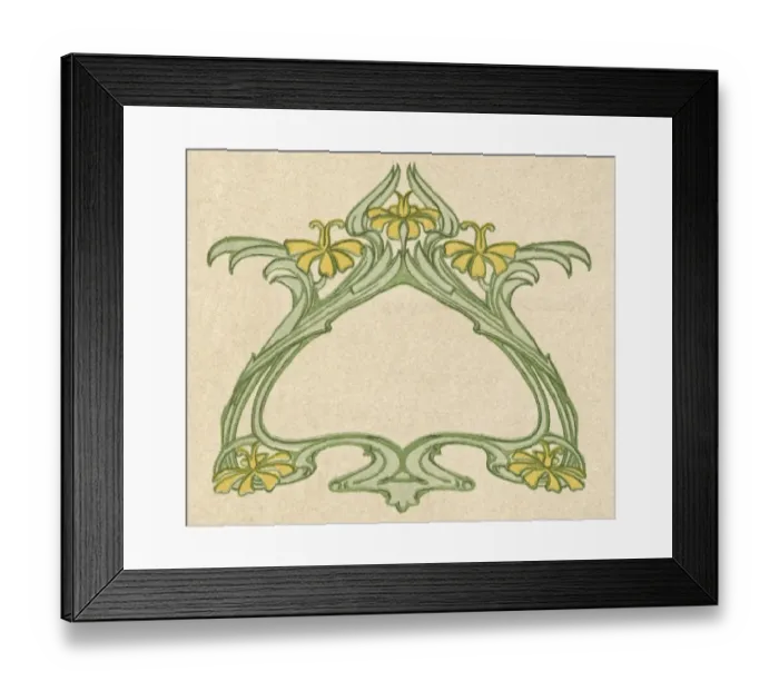 Framed Print : Art nouveau leaf and flower design Framed Print : Art nouveau leaf and flower design