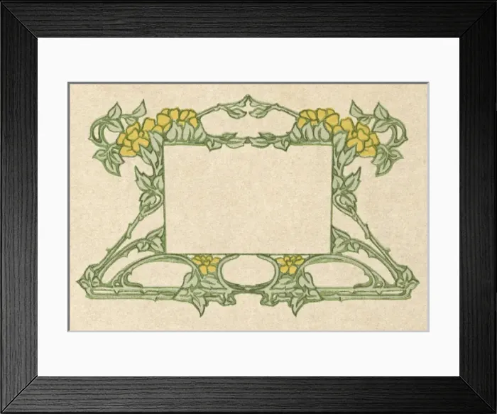Framed Print : Art nouveau leaf and flower design Framed Print : Art nouveau leaf and flower design
