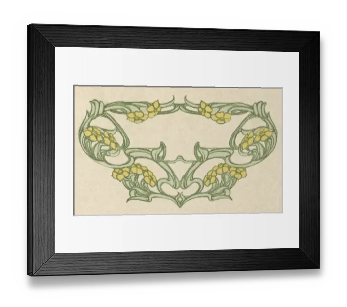 Framed Print : Art nouveau leaf and flower design Framed Print : Art nouveau leaf and flower design