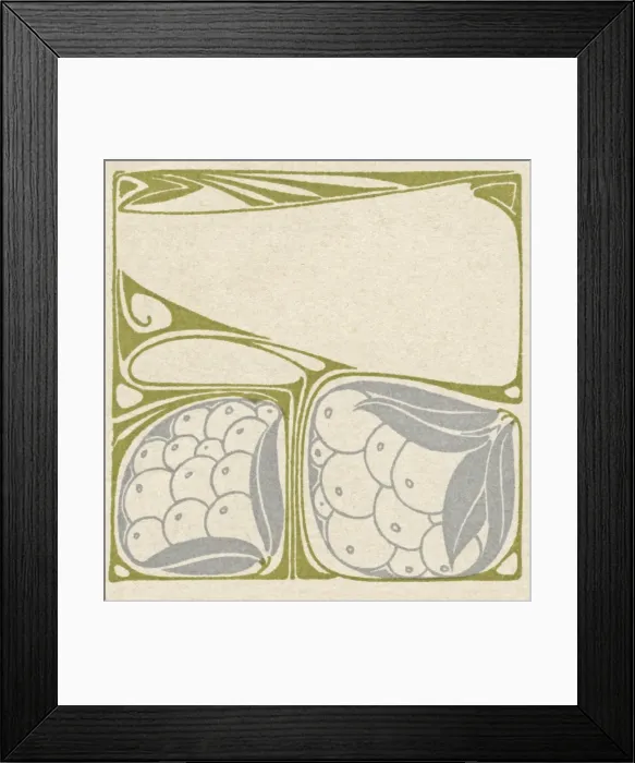 Framed Print : Art nouveau design with fruit Framed Print : Art nouveau design with fruit