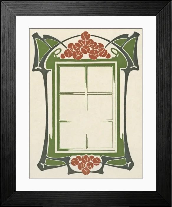 Framed Print : Art nouveau window design Framed Print : Art nouveau window design