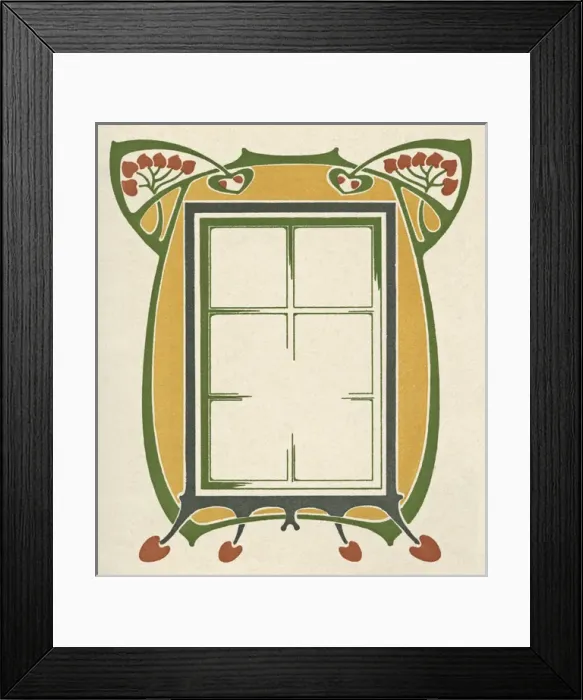 Framed Print : Art nouveau window design Framed Print : Art nouveau window design