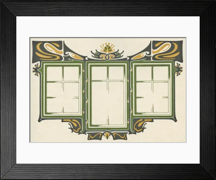 Framed Print : Art nouveau window design Framed Print : Art nouveau window design