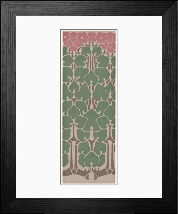Framed Print : Art nouveau design with leaves and flowers Framed Print : Art nouveau design with leaves and flowers