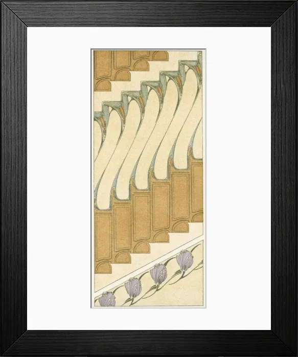 Framed Print : Art nouveau design with staircase effect Framed Print : Art nouveau design with staircase effect