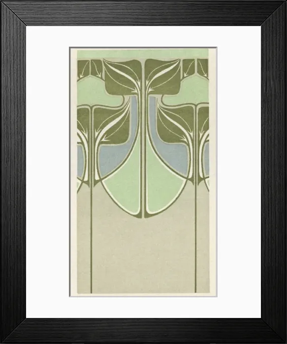 Framed Print : Art nouveau design with leaves Framed Print : Art nouveau design with leaves