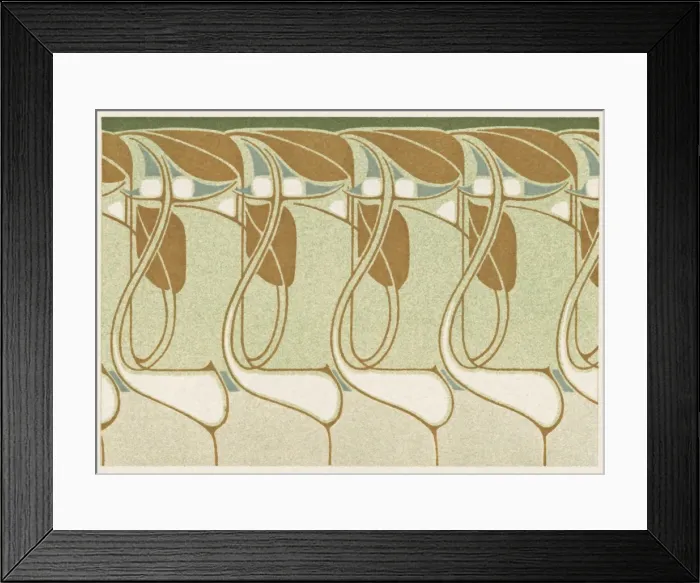 Framed Print : Art nouveau design with leaves Framed Print : Art nouveau design with leaves