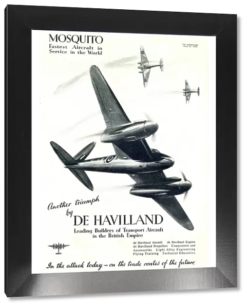 Advert for the De Havilland Mosquito fighter aircraft